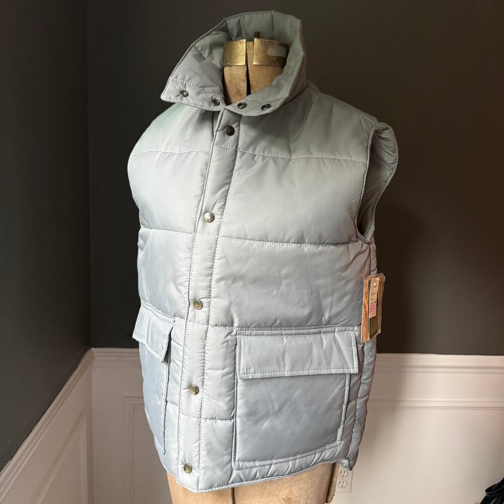 Vintage NWT Sears Men’s Store Puffer Vest Gray L Tall Oversized